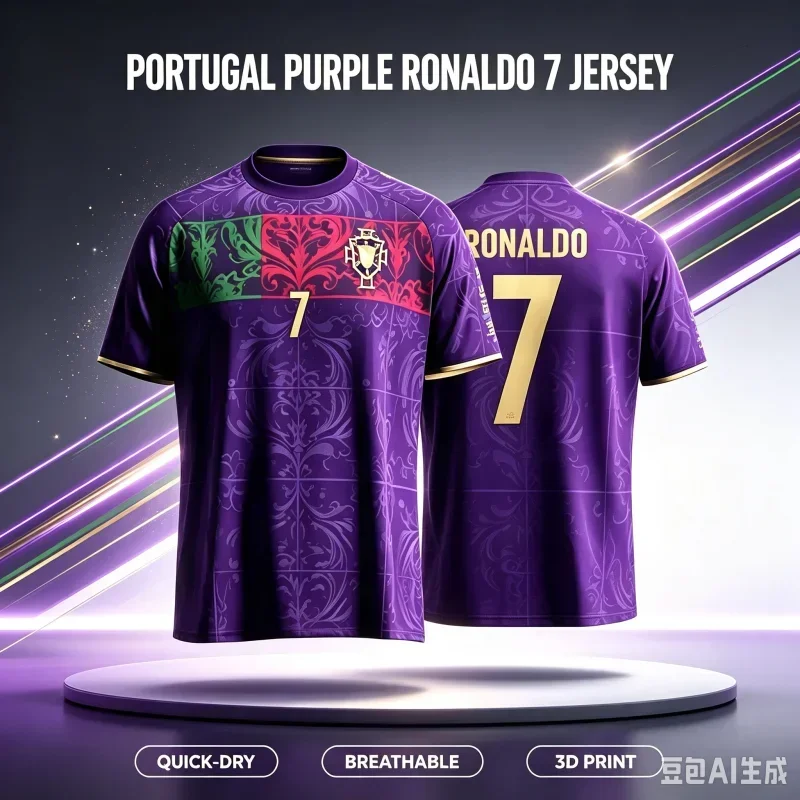 2027 New Ronaldo Portugal Fan Customized Casual Sports Fast Drying Breathable 3D Printed T-shirt For Family And Children's Wear