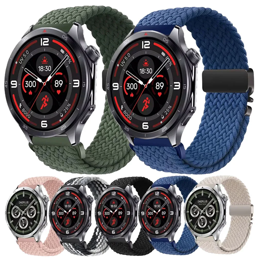 20/22mm Nylon Strap for OPPO Watch X/X2/4 Pro Parachute buckle Wristband Accessories For OnePlus Watch 3/2/2R/OnePlus Watch 46mm