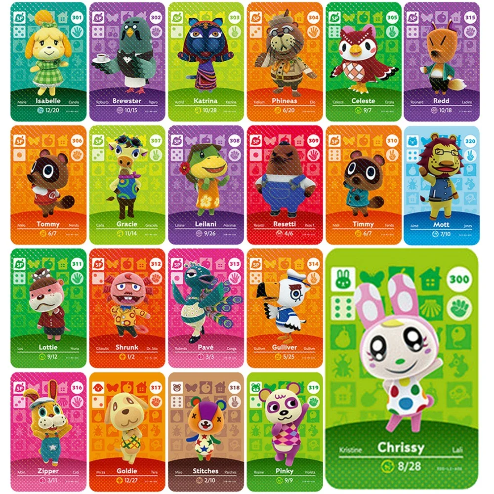 E Animals Crossing New Horizons Amiibo Card Ankha Marshal Maple NS Switch 3DS Game Set NFC Cards Series 22-353