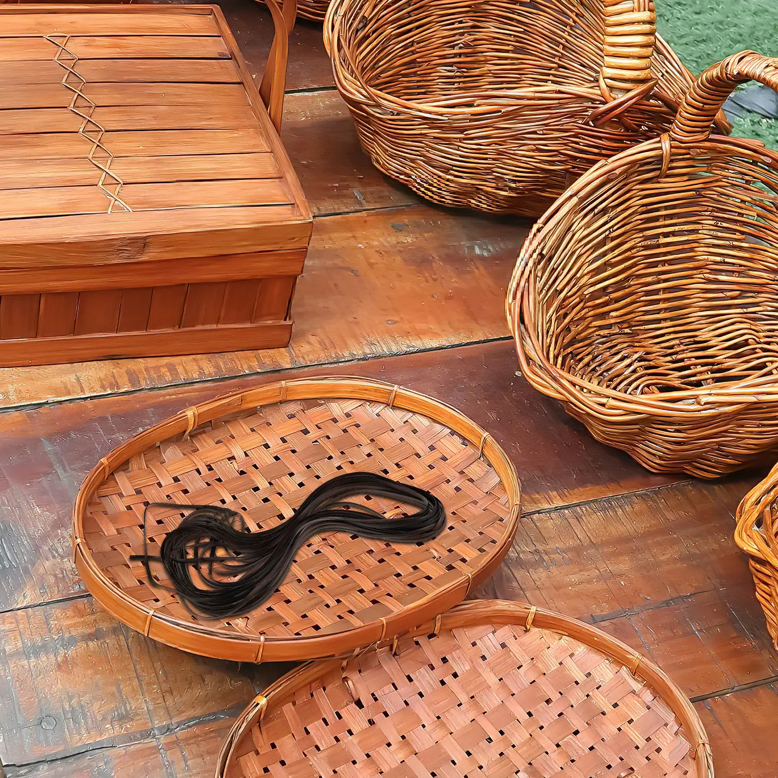 Multifunctional Plastic Rattan Roll for Chair Repair Basket Weaving DIY Furniture Restoration Flower Arrangement Storage Holder