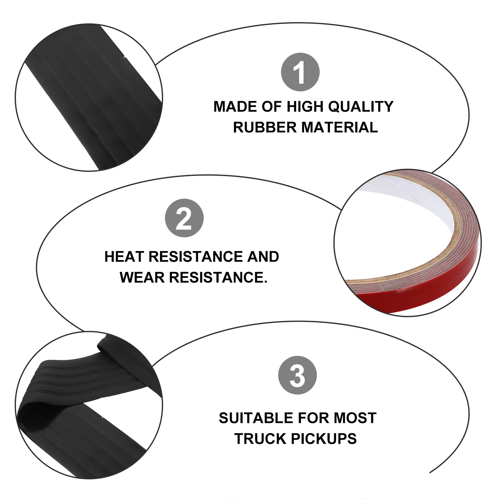 

2 Pcs Rear Bumper Protector Rubber Trim Cover Anti Car Sticker Universal SUV Truck Waterproof UV Resistant