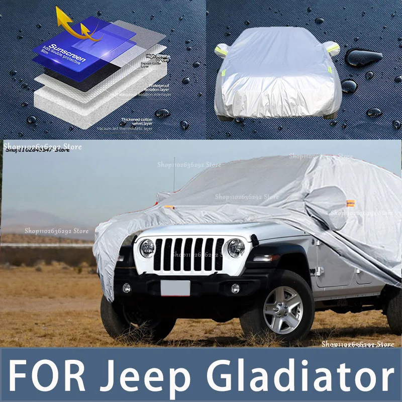 For Jeep Gladiator Outdoor Protection Full Car Covers Snow Cover Sunshade Waterproof Dustproof Exterior Car accessories