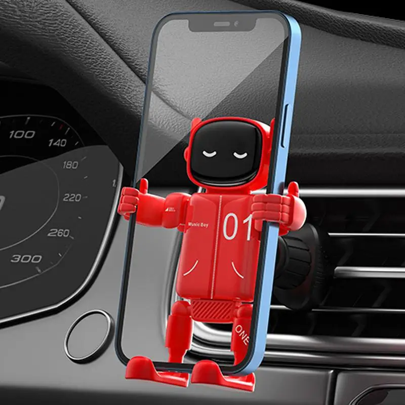 Robot Car Phone Holder Robot Design Car Air Vent Phone Mount Anti Shock Phone Holder For Car Vent Phone Stand Cradle Cell Phone