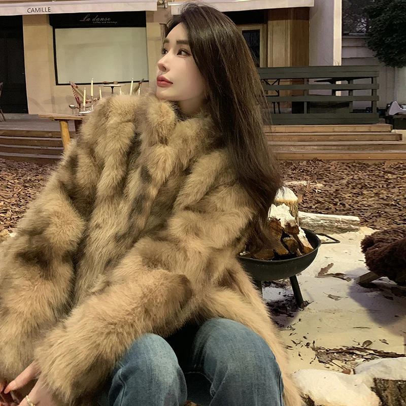 エコフレンドリーなファー付きミドル丈スリムフィット高級コート、保温性保証、ファッショナブルな韓国風レディースアウター