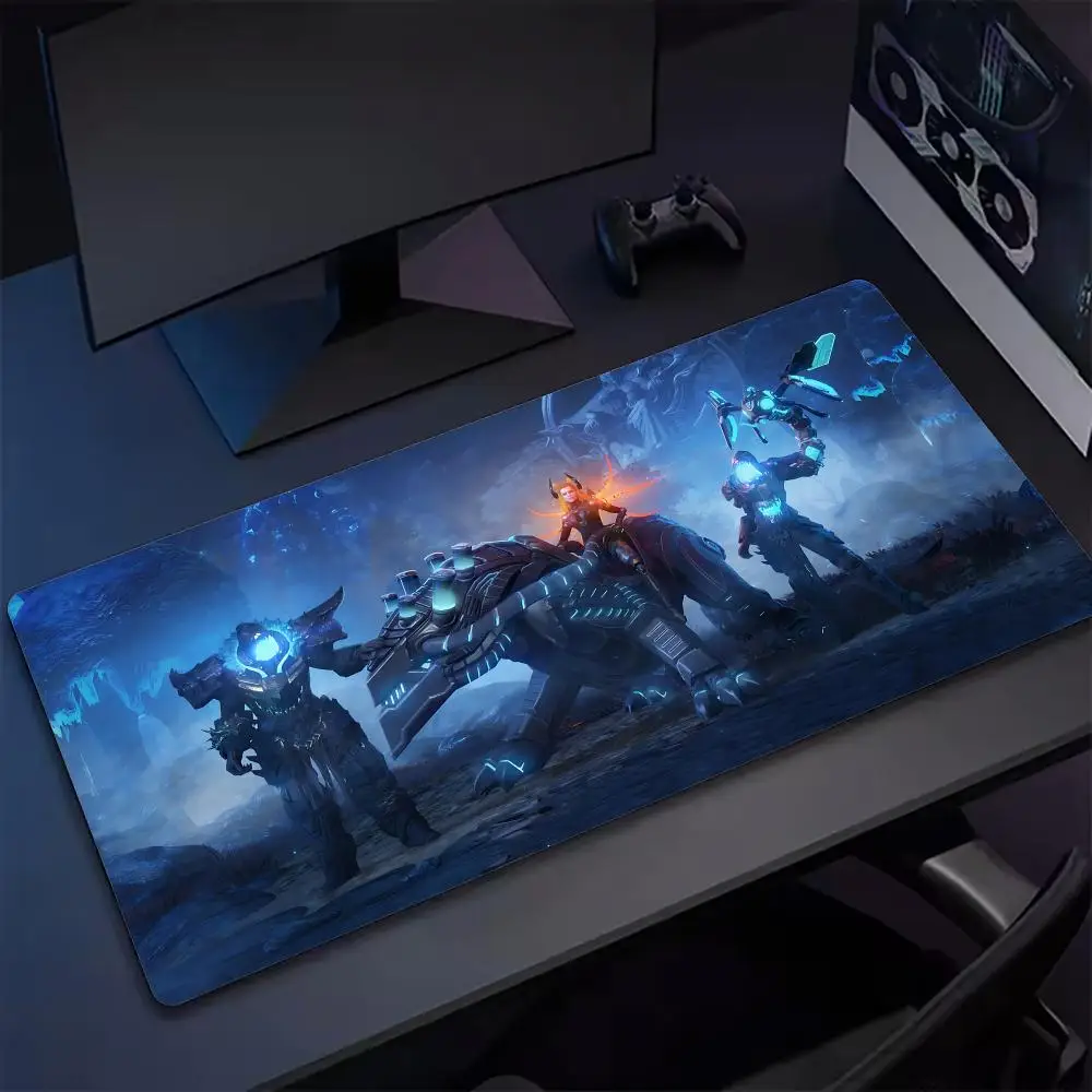 Anime Skyforge Mouse Pad Keyboard Desk Mats, Kawai Rubber, Non-Slip Desk Mat, XXL90x40cm