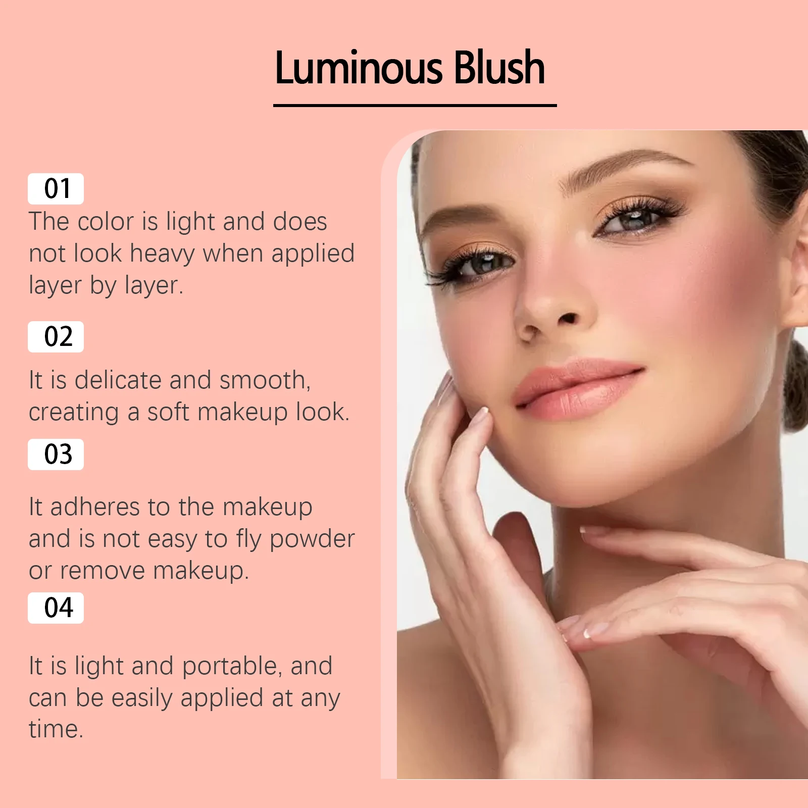 Powder Blusher Natural Matte Color Waterproof Improves Skin Tone Soft Luminous Blush Brightening Face Contouring Cosmetics 5g