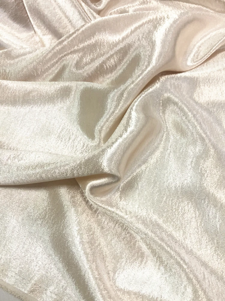 Satin Fabric Champagne Colored Linen Water Ripples Camisole Skirt Clothing Designer Wholesale Cloth Diy Sew Apparel Fabrics