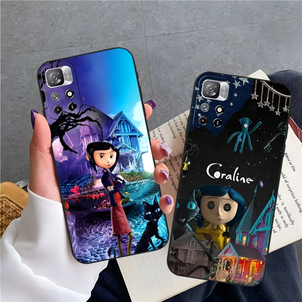 Anime C- Coraline Phone Case For Xiaomi Redmi Note 14 13 12 11 9 Ultra 10 Lite POCO F4 F5 X5 Pro Plus Cover