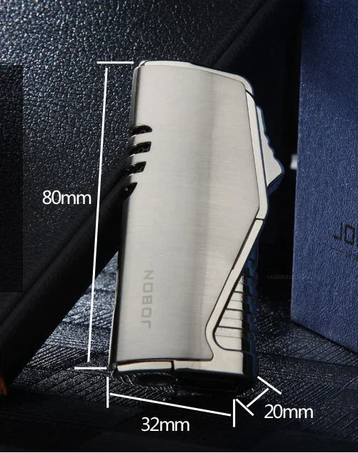 Jobon Triple Torch Jet Metal Lighter Pipe Lighter with Cigar Cutter Visible Transom Windproof Flame Accessories Gadgets Men