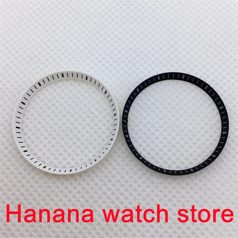 แหวนสีดำสีน้ำเงินส่วนของนาฬิกา30.2มม. * 26.8มม. * 2.7มม. สีเขียวขาวเหมาะสำหรับ SKX009 SKX007รุ่น NH35/NH36ตัวเรือนนาฬิกาผู้ชาย