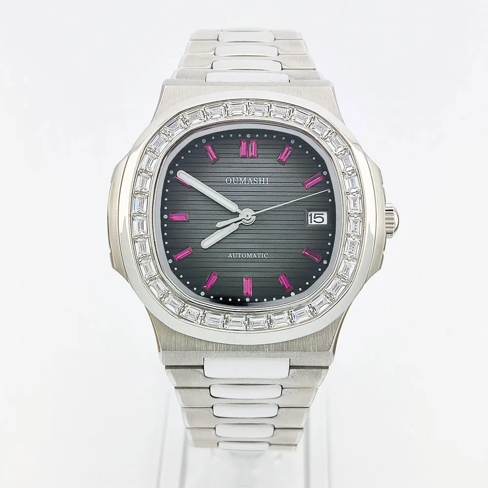 43 ミリメートル高級メンズ腕時計 NH35 自動機械式ムーブメントサファイアガラスステンレス鋼ストラップビジネスメンズカスタム腕時計