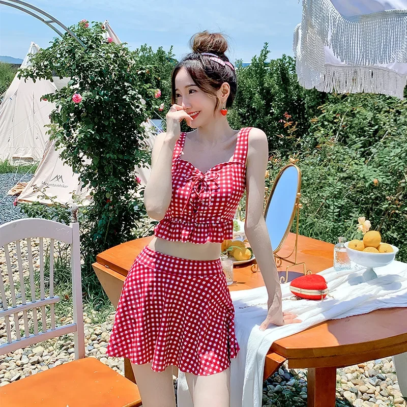 

Новый стиль, женский купальник-бикини, летний утягивающий сексуальный купальник с маленькой грудью, студентка, горячий весенний купальный костюм