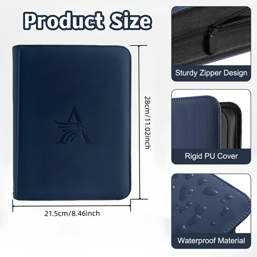 Imagen 2 del producto Carpeta Toploader de 4 bolsillos, carpeta de cargadora superior para tarjetas, capacidad para 160, carpetas de tarjetas para tarjetas comerciales o tarjetas deportivas en 3 x 4''