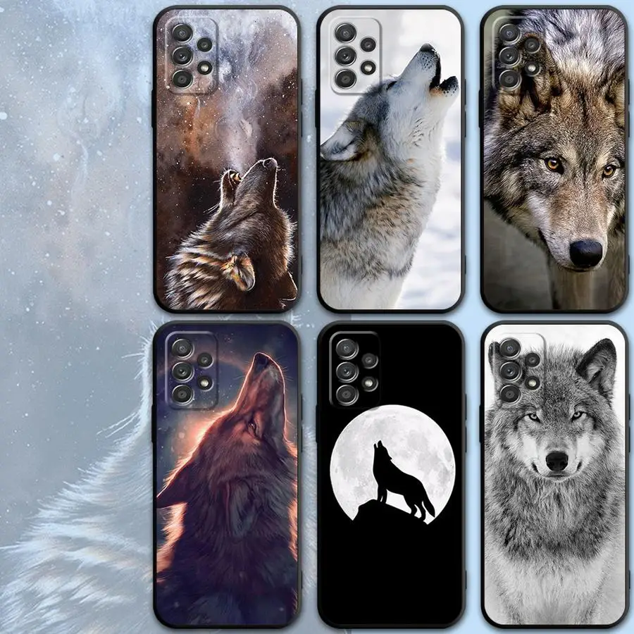 Wolf Top Design Case for Xiaomi Redmi 12C 9 9A 9C 9T 10 10C 13C 10A 12 13 A3x A3 K40 Pro A1 Plus A2+ Black Cover