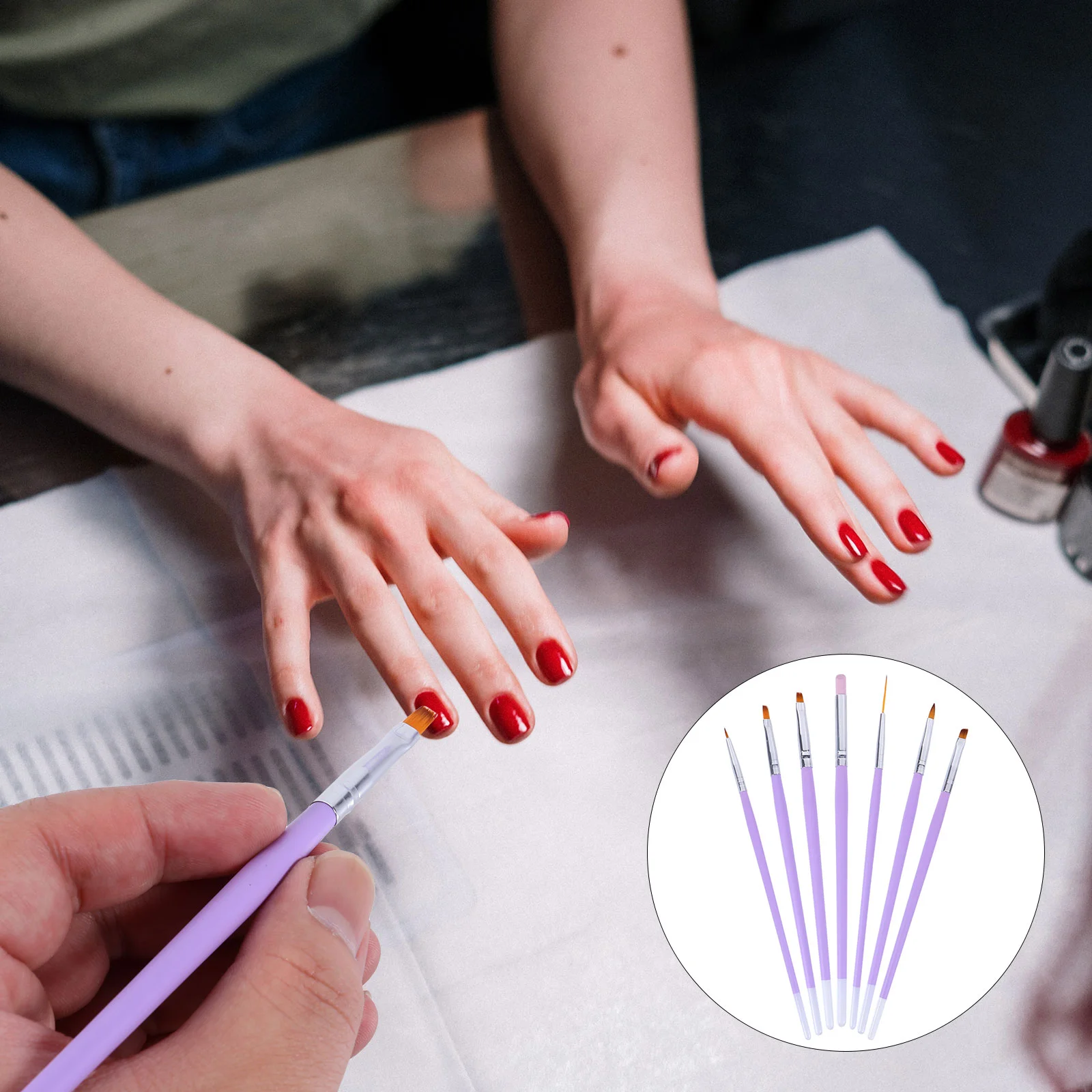 

7 Pcs Durable Nail Painting Nail Design Brush Pen Nail Supplies Nail Line Painting Brush Thin Liner Drawing Pen