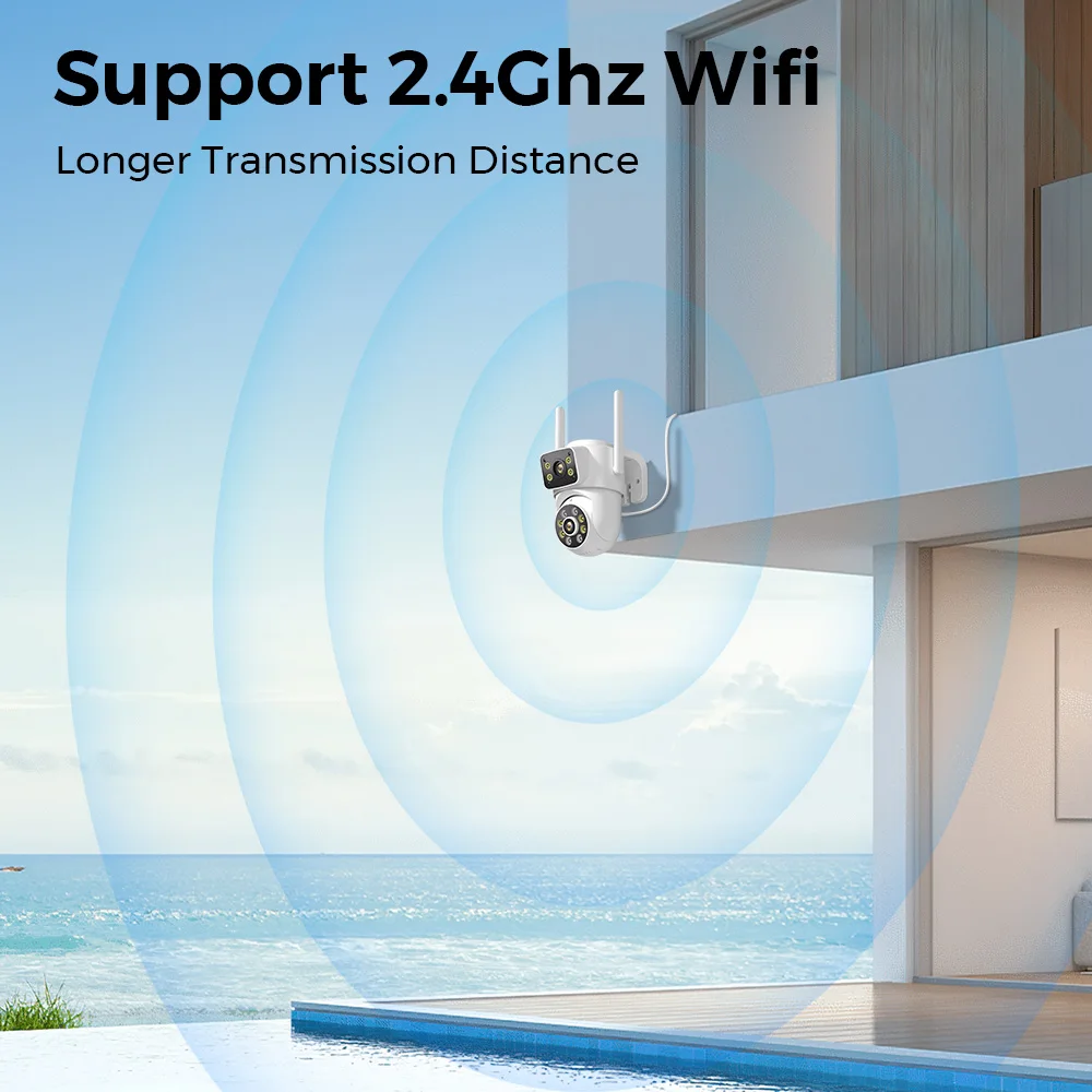BESDER 4K PTZ Wifi IP Camera 8MP Dual Lens AI Human Detection Wireless Outdoor Security CCTV with Dual Screens ICSEE App Control