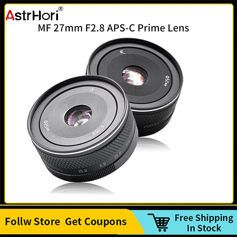 AstrHori 27mm F2.8 II Large Aperture APS-C Manual Lens Compatible with Fuji Fujifilm X-Mount Mirrorless Camera X-E2 X-E3 X-A1