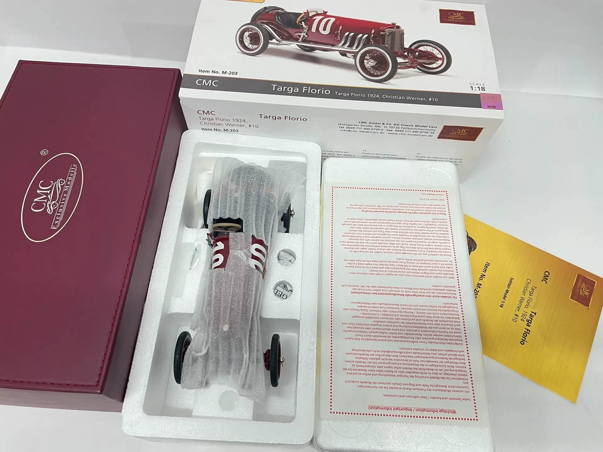 CMC 1:18 Targa Florio 1924 #10 Simulation Limited Edition All Open Alloy Metal Static Car Model Toy Gift