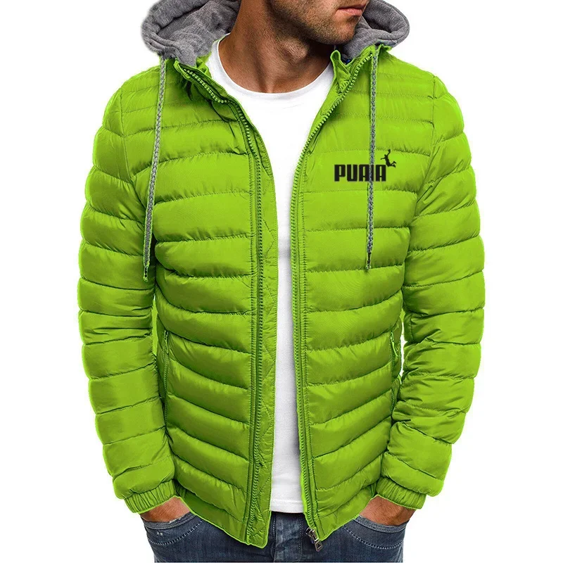 Chaqueta informal de algodón con capucha para hombre, chaqueta impermeable y a prueba de viento, alta calidad, otoño e invierno, nueva moda