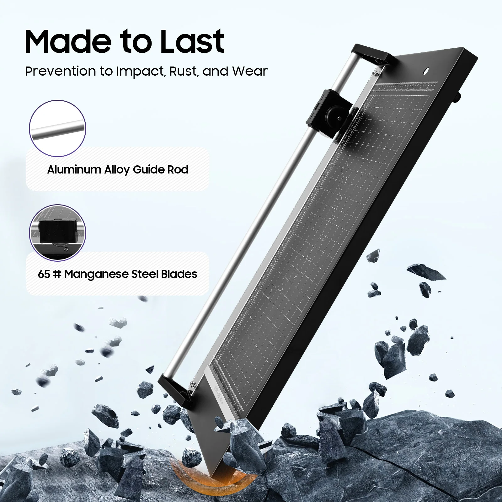 24-inch Precision Rotary Paper Cutter Trimmer with Blade Changing Tool and 2 Blades(One is Preinstalled) for photo sticker shops