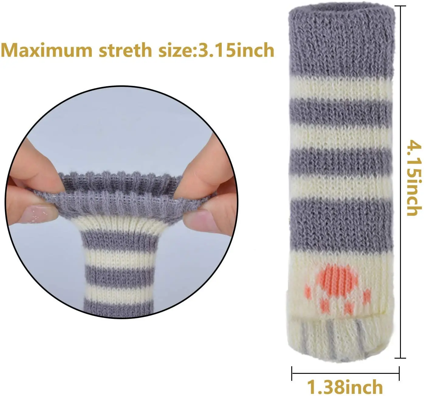 28Pcs Cute Cat Paw Furniture Socks Knitted Chair Leg Covers Floor Protectors Non Slip Table Booties Pads Fit Square Round Feet