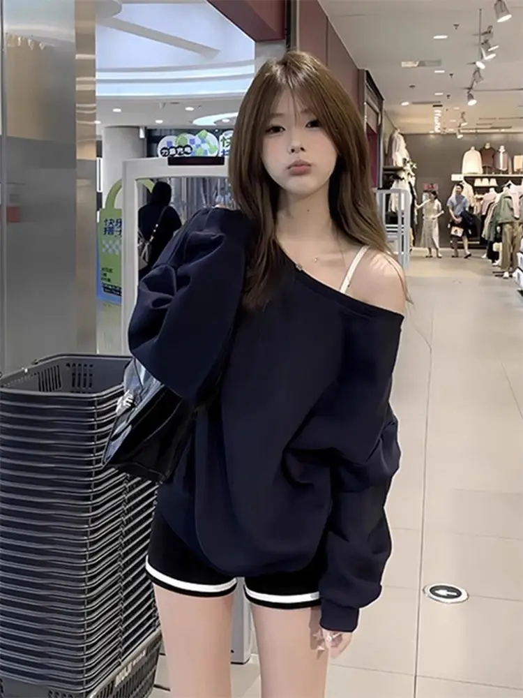 Sweat-shirts femininos 2000s japonês topos emagrecimento comprimento curto elástico sem tampa graffiti angustiado super grande campus cores