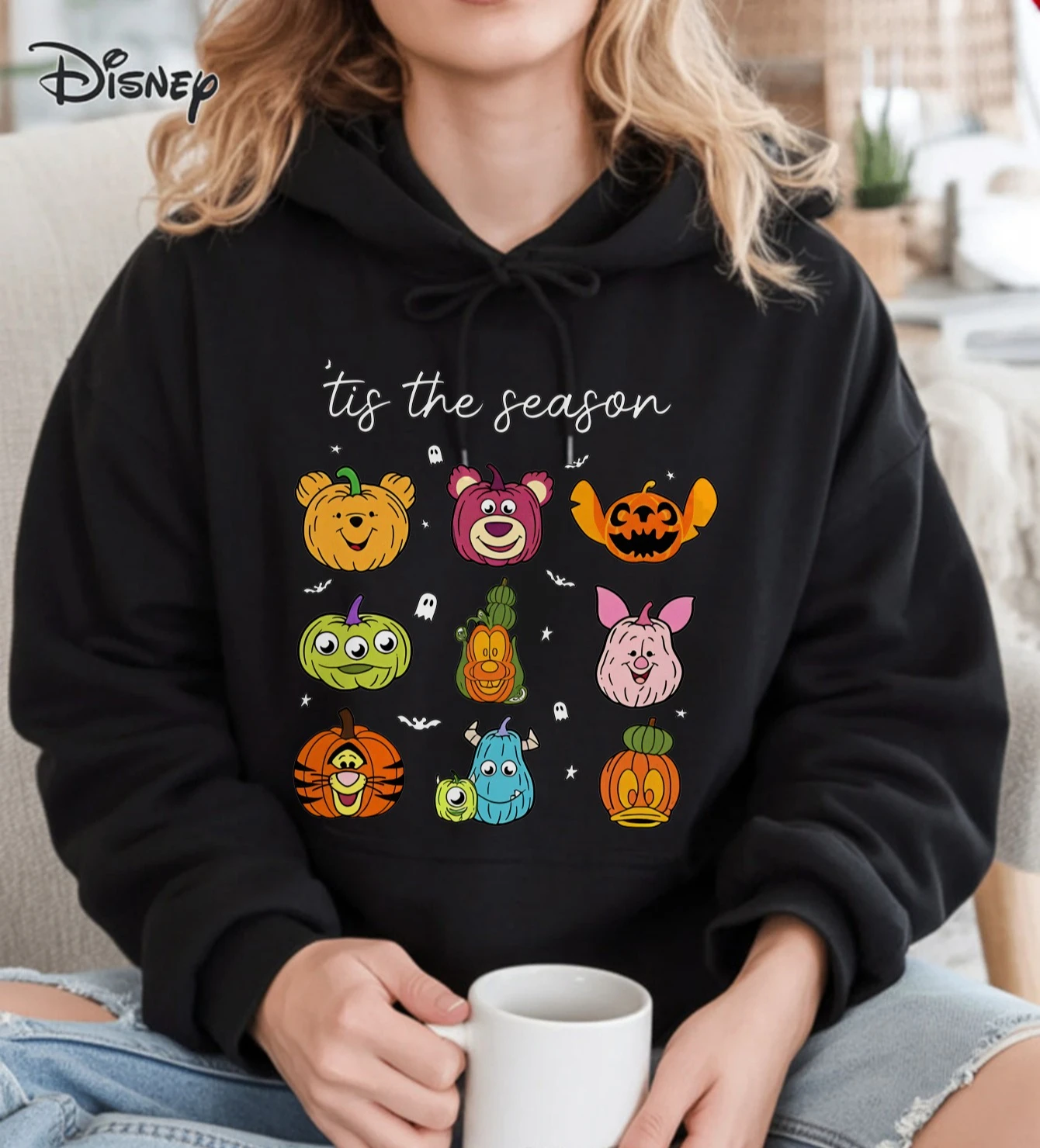 Disney Halloween thème motif femmes à capuche automne hiver décontracté unisexe pull sweat vêtements à capuche Streetwear surdimensionné