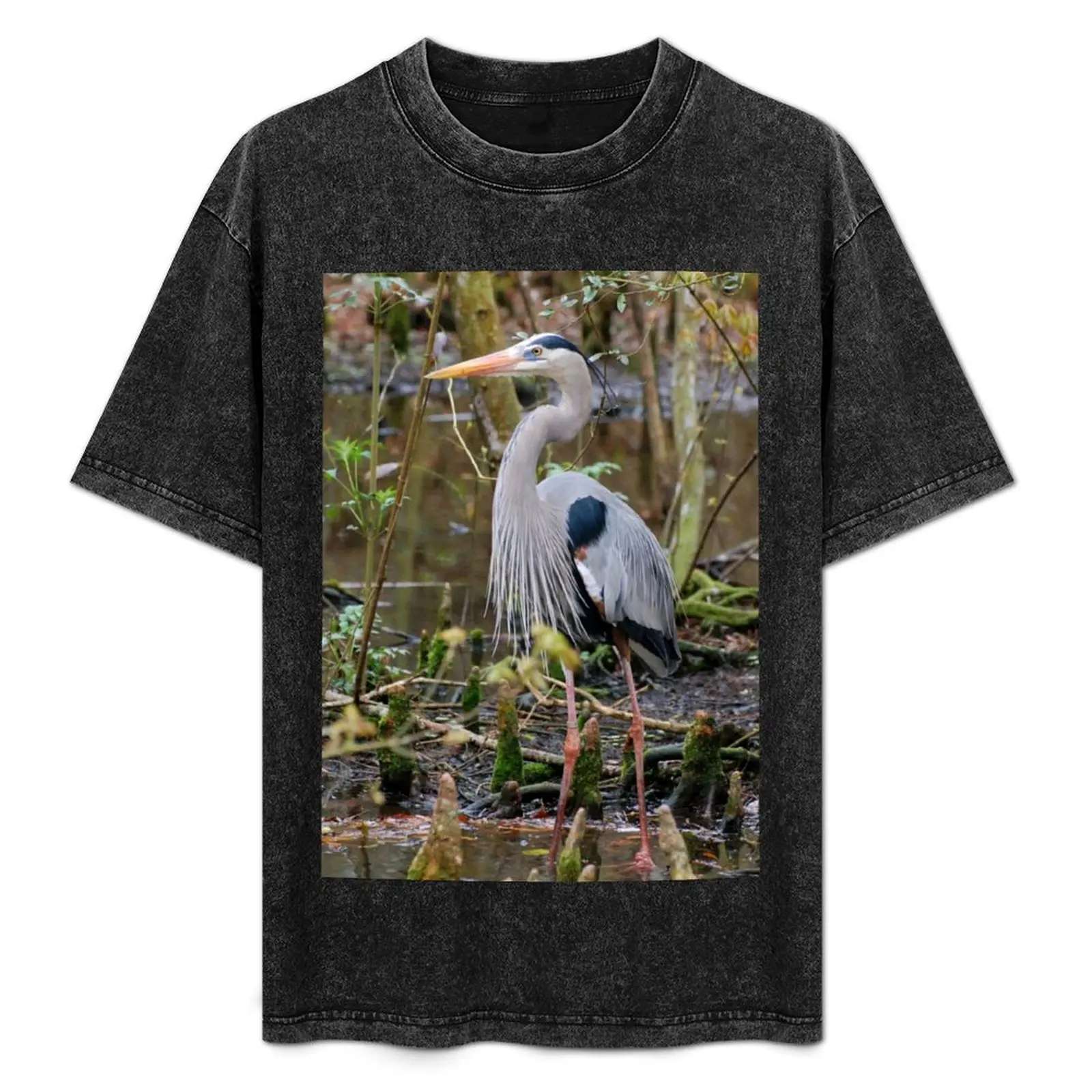 

Great Blue Heron In The Wetlands T-Shirt Comfortable Workout Short Sleeve Shirt