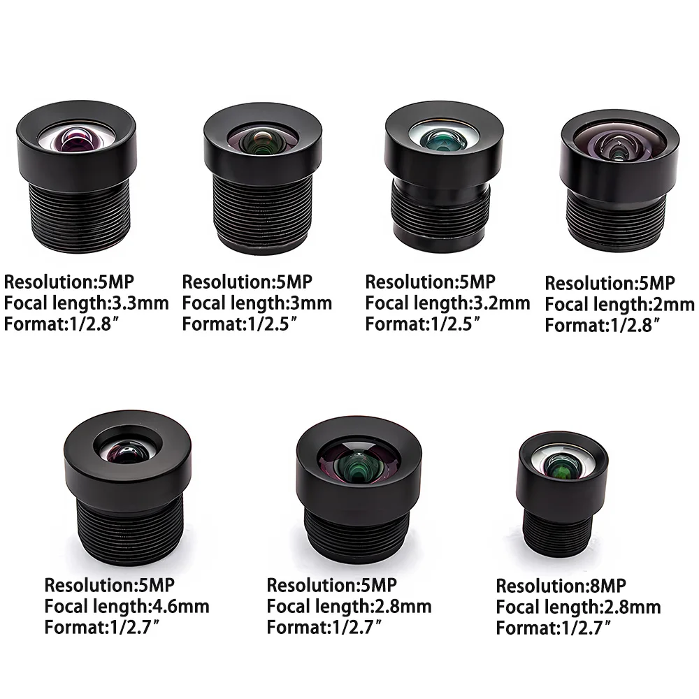 Lente sin distorsión de montaje M12, lente gran angular de visión artificial de alto megapíxeles con filtro de banda estrecha de 650nm para cámara CCTV WGWK
