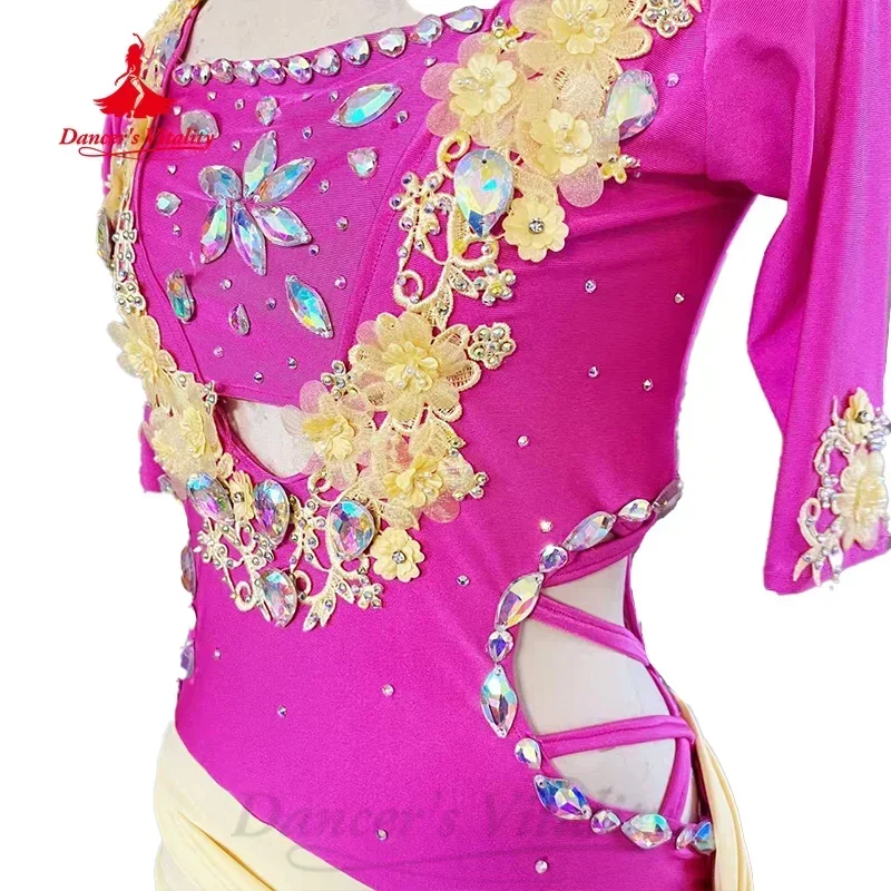 Vêtements de phtaline personnalisés pour femmes, biscuits haut de gamme, fleurs exquises, robe pour filles financièrement, olympiques de performance de danse