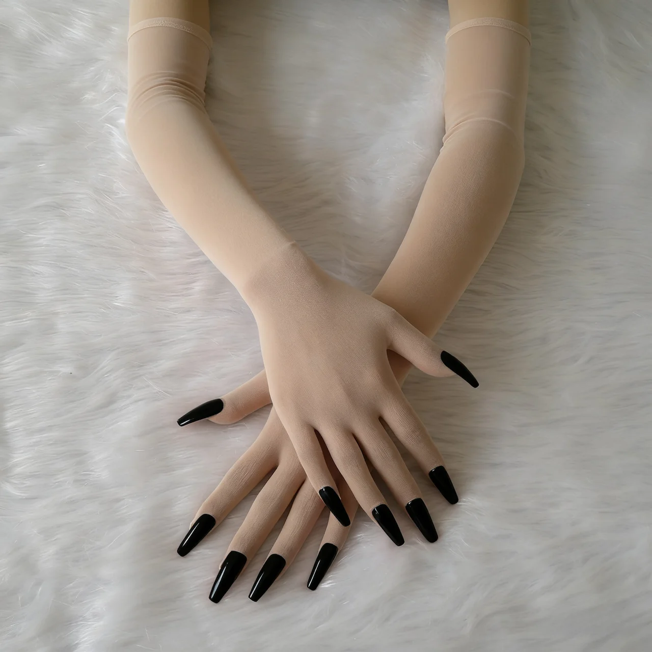 Guanti unisex morbidi e traspiranti con calza lunga a 5 dita con chiodi per la festa di crossdressing cosplay