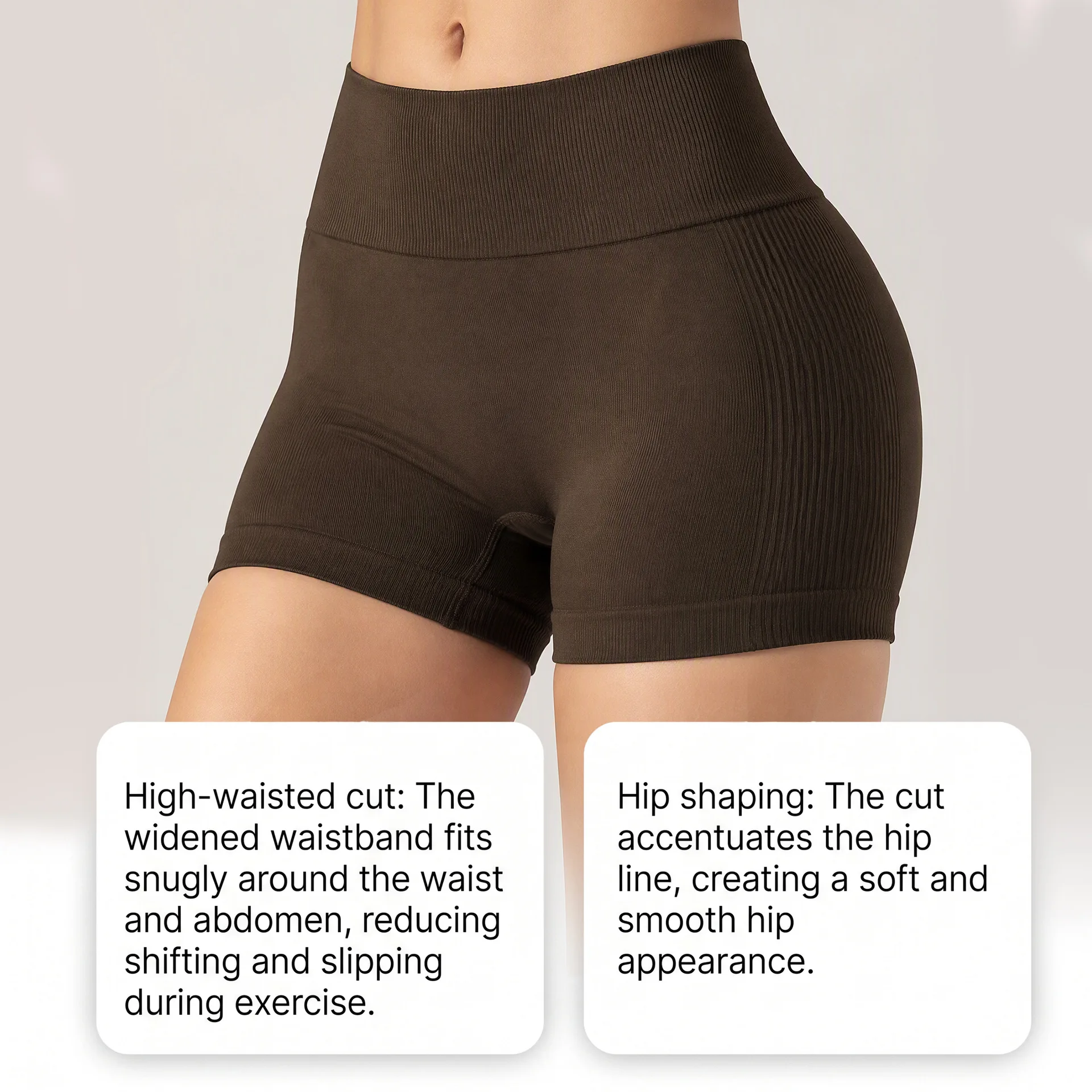 Women's High Waist Yoga Cycling Shorts, Quick-Dry Mid-High Intensity Workout Gym Sports Shorts