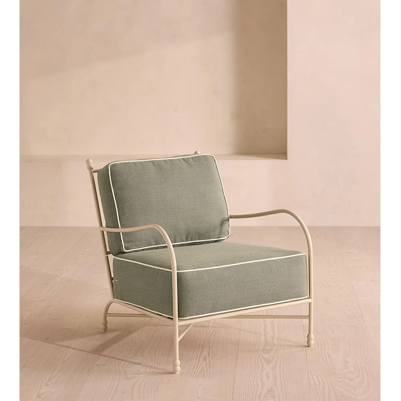Factory New Design Handmade Minimalist Metal Frame Garden Patio Furniture Outdoor Armchair