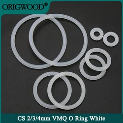 10pcs VMQ O Ring Gasket Thickness 2/3/4mm White Waterproof Washer Round O Shape Silicone Ring Food Grade