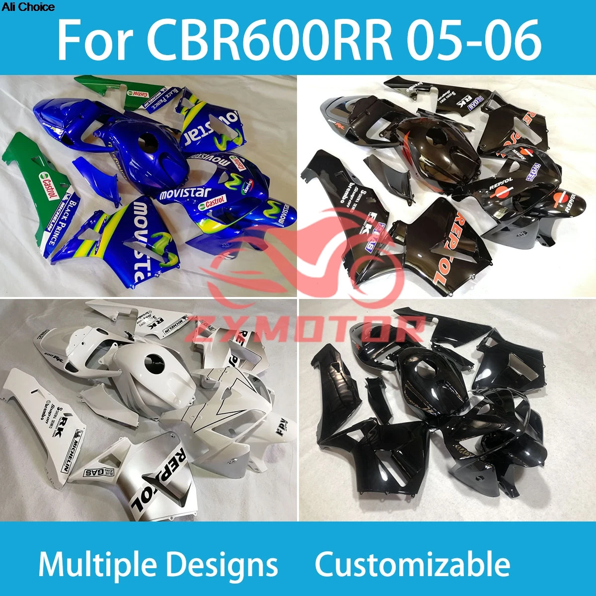

Подходит для Honda CBR 600RR 2005 2006 ZXMT, комплект пластиковых обтекателей CBR600RR 05 06, обтекатели кузова мотоцикла