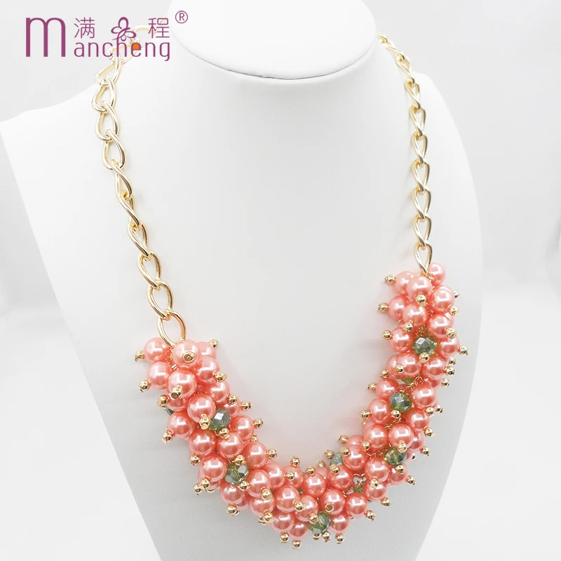 fnaf 2 rupee item Chunky Rose Red Big Pearl Beads Vintage Halloween Necklace Baby цепь на шею Women цепочка женская Mariage