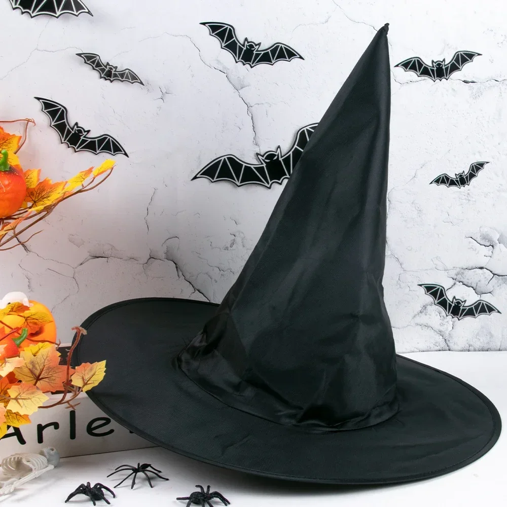 Halloween Black Witch Hat Yard outdoor garden Hanging Witch Hat Halloween Party Cosplay Costume Props Decor Wizard Cap