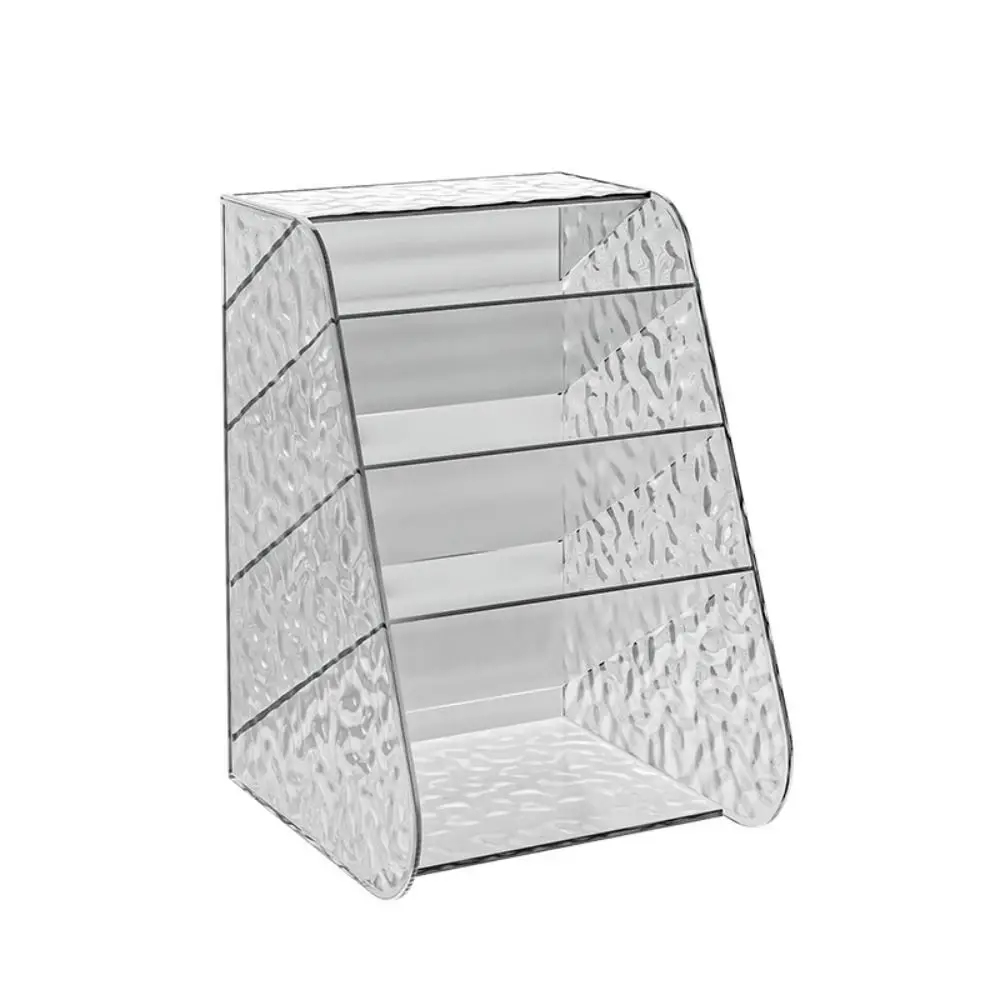 Simple Plastic Pen Holder Multifunctional Oblique Insertion Desktop Storage Box Transparent Stationery Organizer School Office