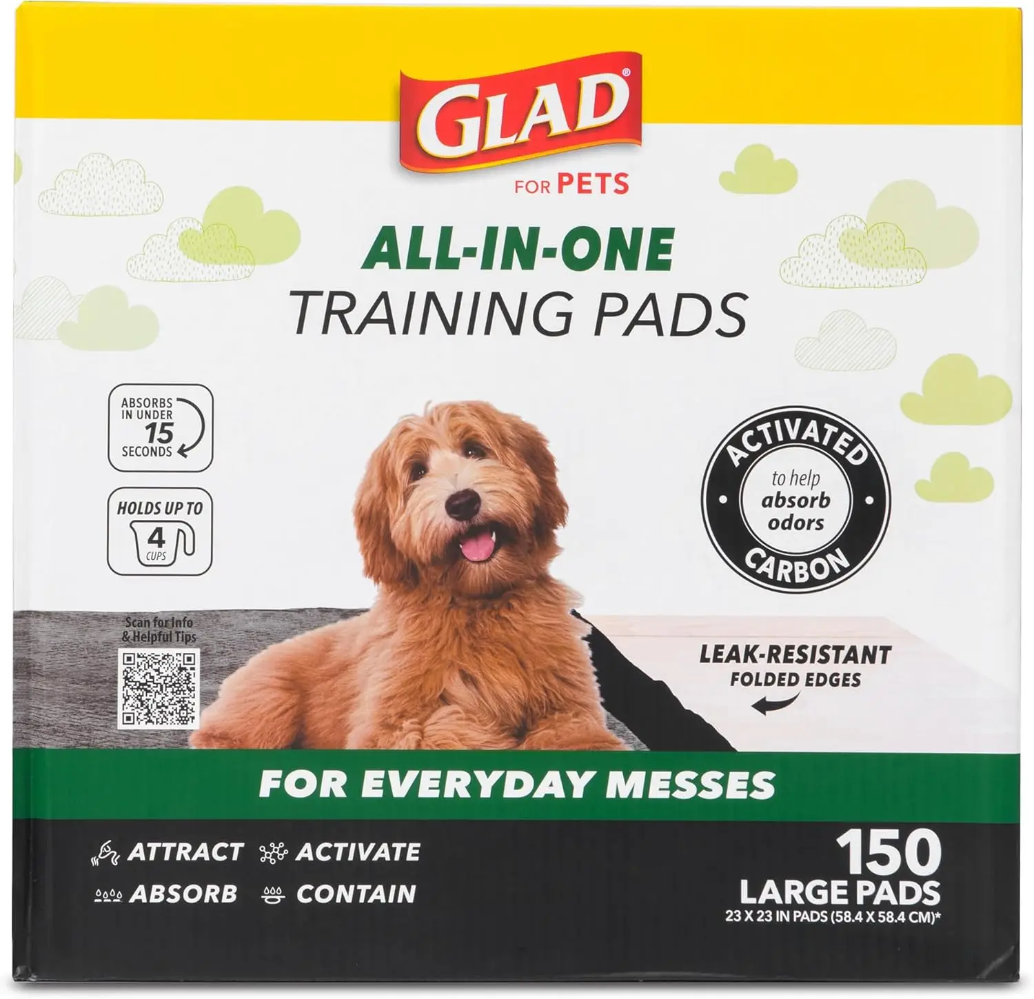 Super Absorbent Charcoal Puppy Pads - 150 Count, Leak-Proof for Crate & Indoor Training