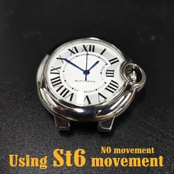 31.81mm watch accessories add dial hands stainless steel case for seagull st6 movement case