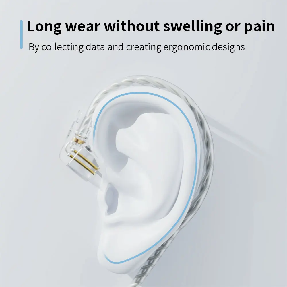 ND สายหูฟัง3ม. สายอัพเกรดสายคอมพิวเตอร์ตรวจสอบการถ่ายทอดสด CCA KZ สายเคเบิลชุบเงินสาย3.5