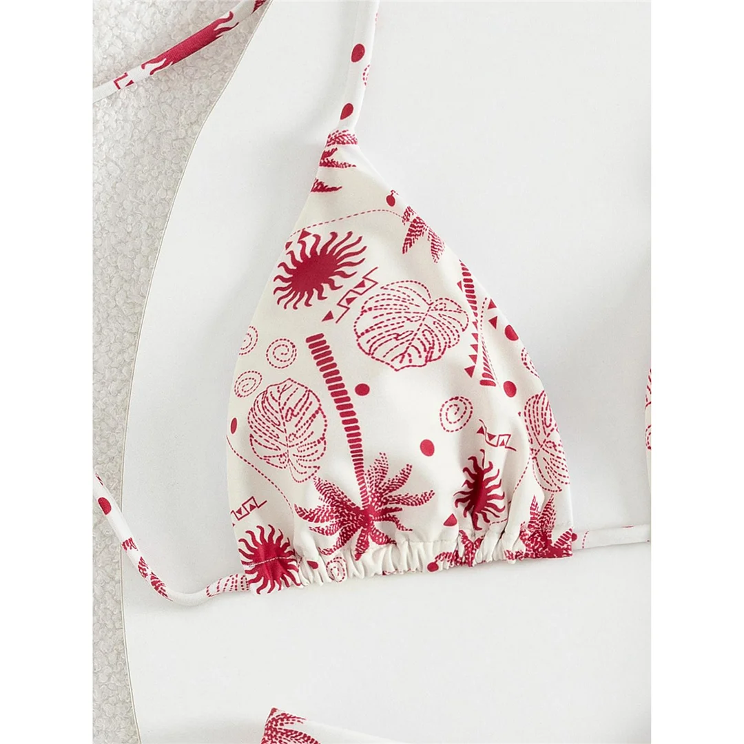 XS - L Neuer bedruckter Neckholder-Bikini, brasilianischer Bikini, Damen-Badeanzug, zweiteiliges Bikini-Set, Badeanzug für Damen, Badebekleidung, Badeanzug, Schwimmanzug V7173 – Detail 24