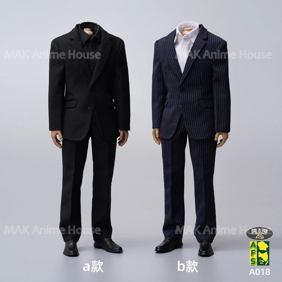 

AFS A018 1/6 Gentleman Set Black Casual Striped Suit Clothes Business Clothes Model Fit 12'' BD001 Soldier Action Figure Body