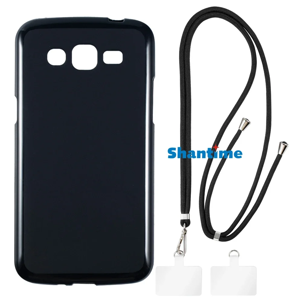 Suitable for Samsung Galaxy Grand 2 G7106 Case + Ajustable Neck/Crossbody Lanyards and Spacers, Silicone TPU Cover