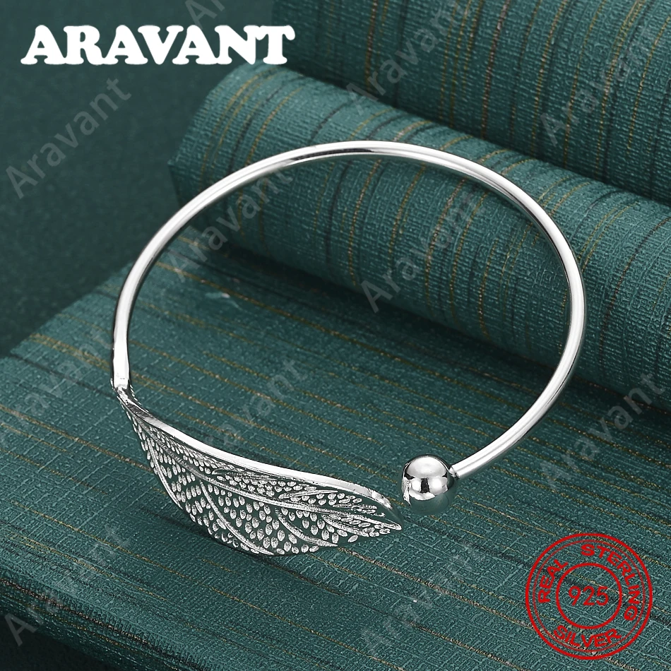 

925 Sterling Silver Leaf-Shaped Bracelet For Women, Perfect For Commute, Christmas Gifts, And Jewelry