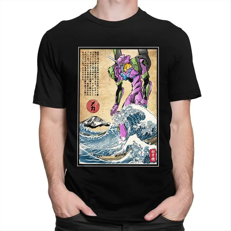 مخصص وسيم إيفا في اليابان تي شيرت الرجال قصيرة الأكمام القطن تي شيرت عادية إيفا-Evangelions تيز الموضة التي شيرت #2