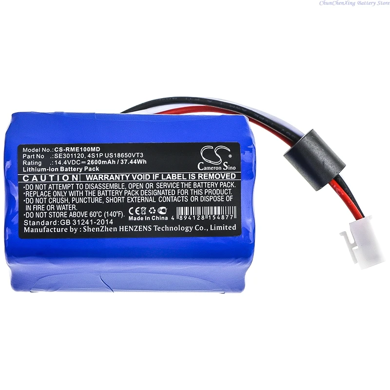

14.4V 2600mAh Medical Battery SE301120 117482-2 F559781,4S1P US18650VT3 for ResMed Respirateur Stellar 150,Stellar 100,R241-7254