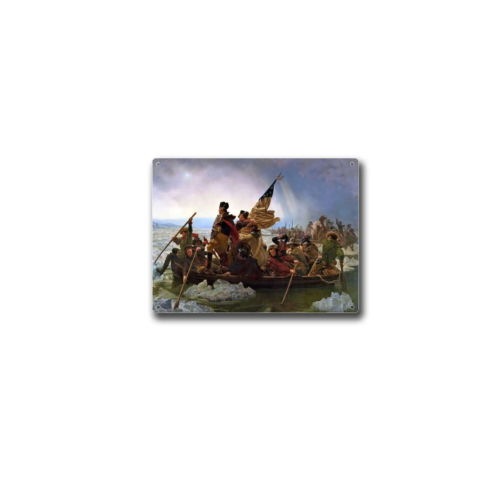 Metal Tin Signs Immanuel Leutz Washington Crossing The Delaware Art George Washington Wall Art Cafe Office Shop Bar Wall Decorat