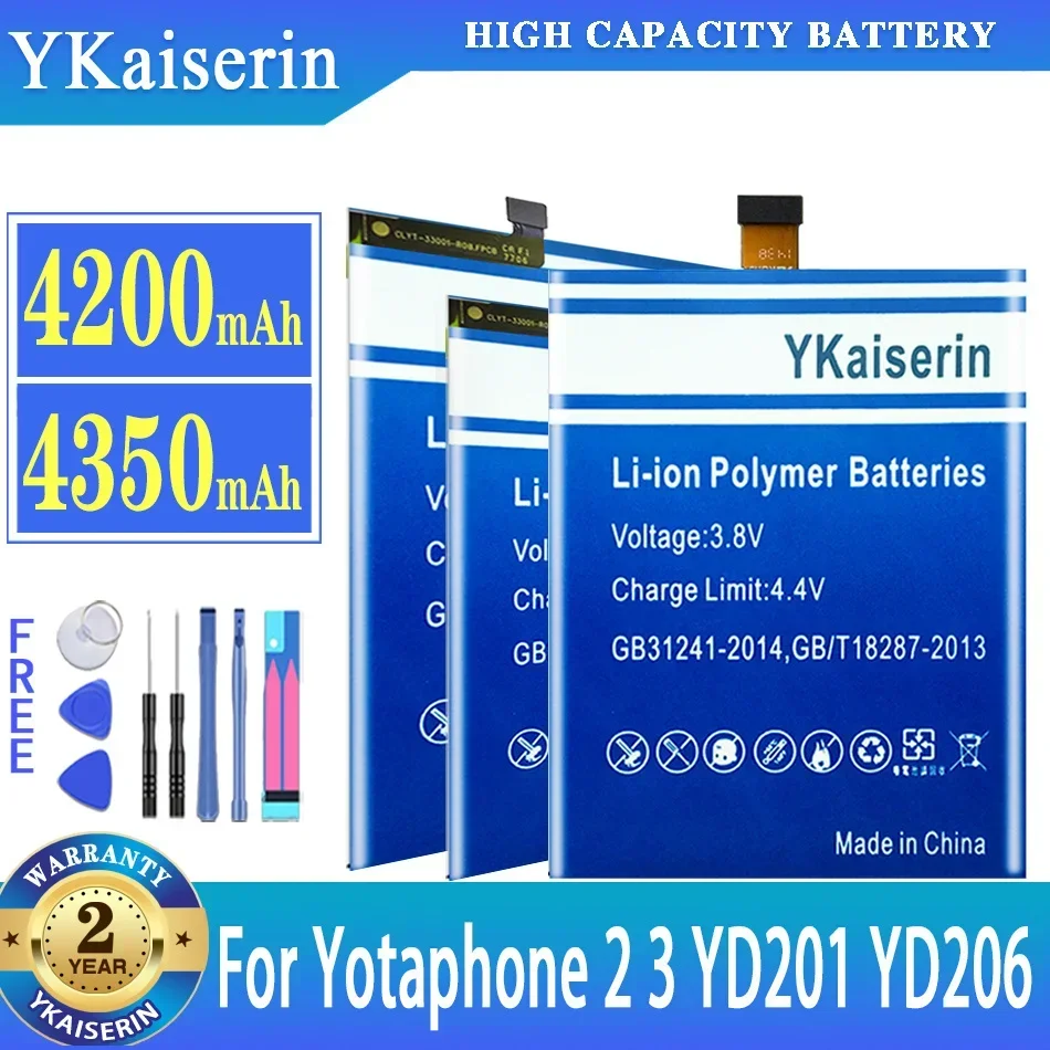 Высококачественный аккумулятор ykaisin для Yotaphone 2 3 Yotaphone2 Yotaphone3 YD201 YD206 мобильный телефон Batterij + Бесплатные инструменты