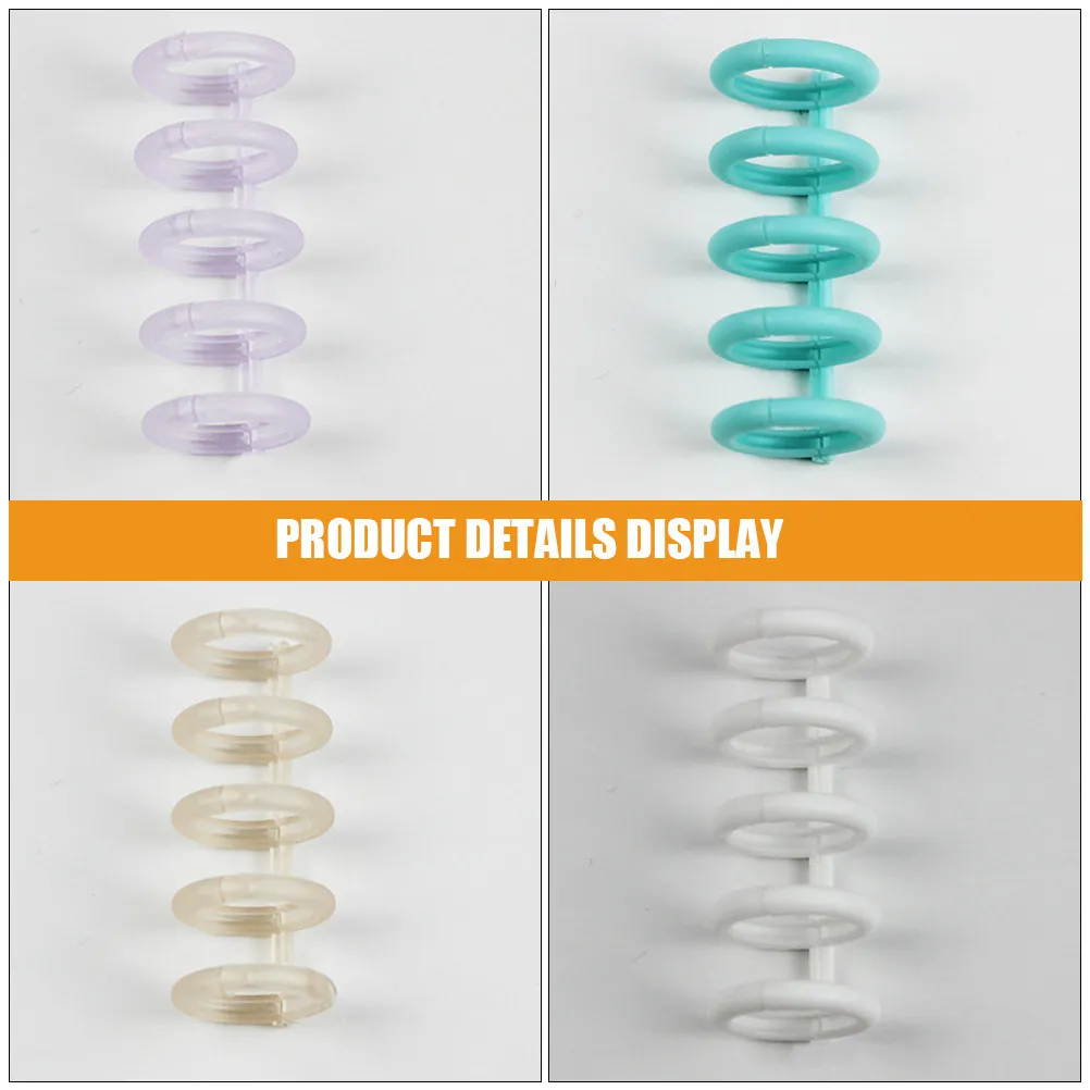 

30Pcs Creative Colorful Plastic Binder Rings 5-Hole Loose Leaf Binder Rings for Planner Pages Notes Receipts Desktop
